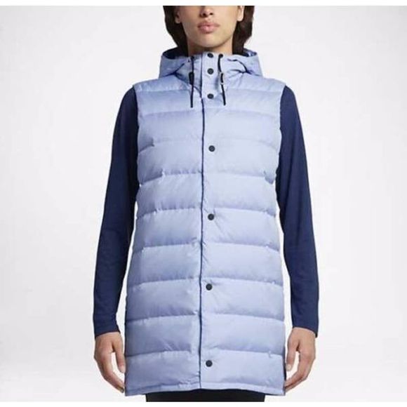 NEW Women's Small NIKE The NikeLab Essentials Padded Vest Blue 848739-438 - Picture 6 of 6